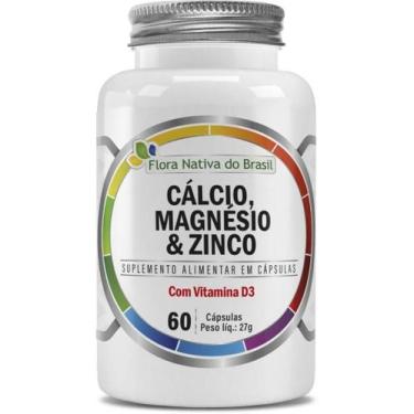 Imagem de Calcio, Magnésio, Zinco Vitamina D3 60 Capsulas Flora Nativa - Flora N
