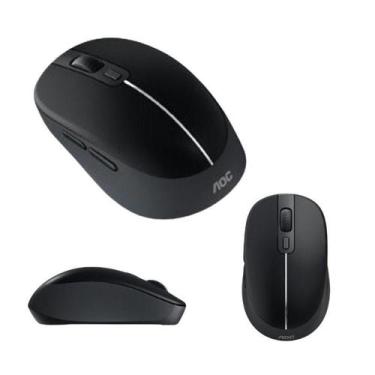 Imagem de Mouse Óptico Aoc Sem Fio 1600 Dpi Preto Com Cinza Wireless