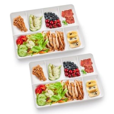 Imagem de Joviton HOME Bandeja de servir branca e travessa para festas, pratos de comida, pratos e travessas