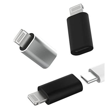 Imagem de Adaptador USB C fêmea para Lightning macho (pacote com 3) Cabo de carregamento de porta tipo C, conector de cabo de carregamento para Apple para iPhone 14 13 12 11 Pro Max Mini Xs Plus X XR para iPad