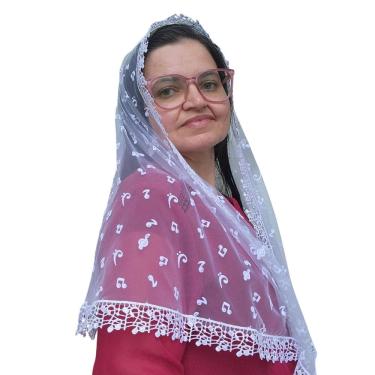 Imagem de Véu CCB Tule Transparente Notas  Adulto