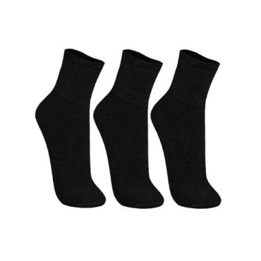 Imagem de Kit/3 Meia Cano Médio Trifil T08721 Unissex Esportiva Algodão T. 31/34