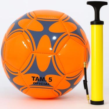 Imagem de Kit Bola de Futebol N5 Padrão Oficial + Bomba de Ar Inflar, Campo, Quadra, Society, Areia, Esportes, Criança, Infantil