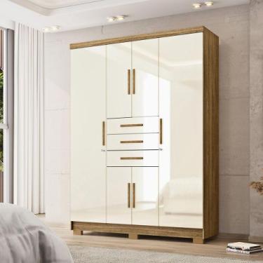 Imagem de Guarda Roupa Casal Belga 6 Portas de Bater 3 Gavetas com Cabideiros Na