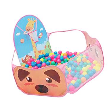 Imagem de Zhjvihx Poço Infantil de Bola, Mesa de Malha Respirável Segura Giraffe Padrão Infantil Barraca de Bola para Interno por Acima de 6 Meses Abaixo de 5 Anos (Rosa)