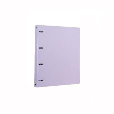 Imagem de Pasta perfurada A4 PP com quatro furos e folhas soltas, organizador de arquivos para escola, escritório (roxo)