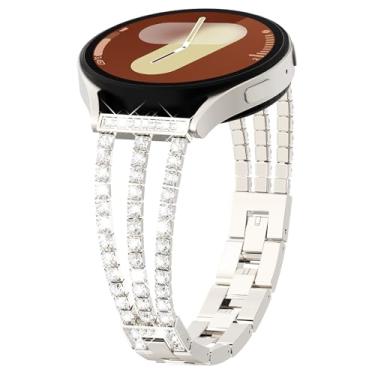 Imagem de Compatível com Galaxy Watch 7/6/5/4 de 40 mm e 44 mm Watch 6 Classic de 47 mm de 43 mm, Watch 5 Pro de 45 mm, pulseira luxuosa de diamante brilhante para Watch 4 Classic de 42 mm e 46 mm, Starlight
