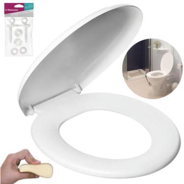 Imagem de Assento Vaso Oval Almofadado + Parafusos Assento Sanitário - Atlas