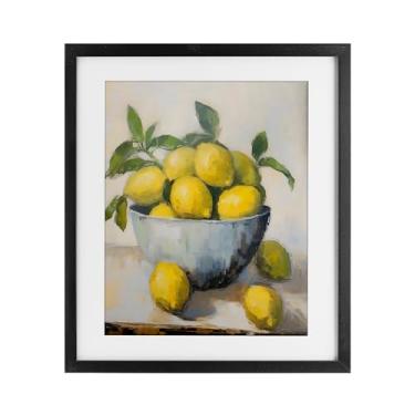 Imagem de Stupell Industries Lemon Still Life Bowl Impressão emoldurada preta sob vidro, design por Creative Studio, 21 x 17