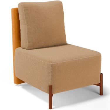 Imagem de Poltrona Decorativa Sala de Estar Living Hungria L02 Couríssimo Whisky Bouclê Mostarda - Lyam