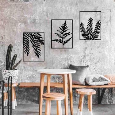 Imagem de Quadro Decorativo Trio De Folhas Vazadas - Mdf 3Mm 002
