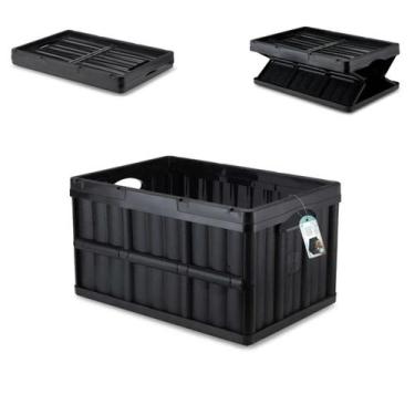 Imagem de Caixa Organizadora Multiuso Dobrável Desmontável Plástico Preto 52 Lit