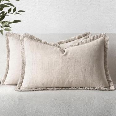 Imagem de Fundas Decorativas para Cojines MIULEE Boho con Flecos Lino 30x50 cm J