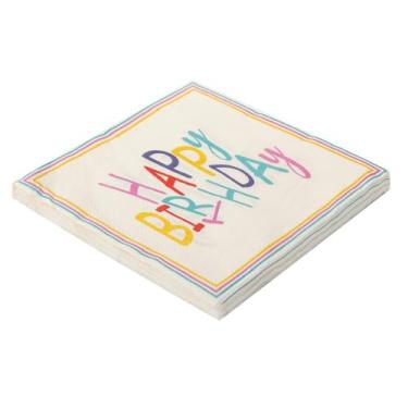 Imagem de Guardanapo De Papel Decorado 33Cm Folha Dupla Prata Festas (Happy Birthday Color)
