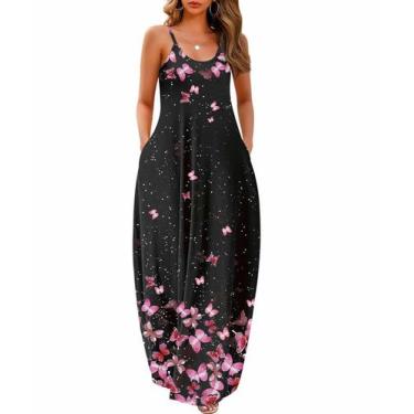 Imagem de Vestido maxi Wolddress feminino 2025 casual sem mangas plus size