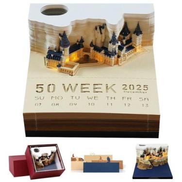 Imagem de Calendário Memo Pad SIWEME 3D Magic Castle 2025 com luz