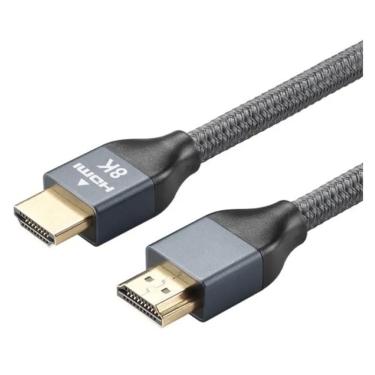 Imagem de Cabo HDMI 2.1 8K 60Hz 4K 120Hz 48Gbps 2m de nylon trançado