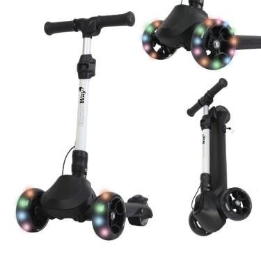 Imagem de Patinete Motorizado 21.6V 3 Rodas Elétrico 130W Scooter Dobrável Infantil Preto Bivolt Importway