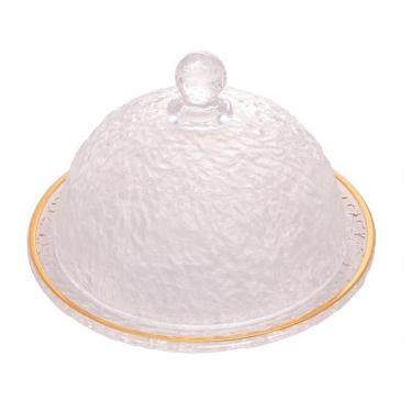 Imagem de Queijeira Porta Queijo Com Tampa Petra 19,5cm Cristal - Lyor