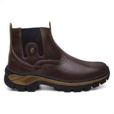 Imagem de Bota Masculina Botina Couro Coturno Palmilha Gel Confortável Flexen, M
