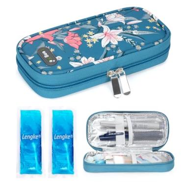 Imagem de Estojo de viagem para refrigerador de insulina YOUSHARES - Estojo portátil refrigerado para caneta de insulina, medicamentos e suprimentos para diabéticos com 2 bolsas de gelo aprovadas pela TSA