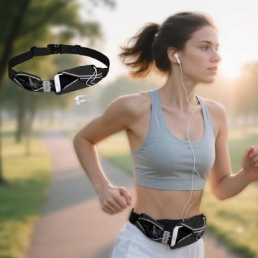 Imagem de Pochete pequena impermeável e moderna, bolsa de cintura para corrida, multifuncional à prova d'água com porta de fone de ouvido, adequada para homens e mulheres usarem a tiracolo durante a corrida