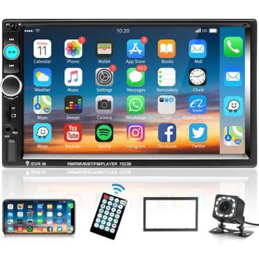 Imagem de Leitor MP5 estéreo para carro Podofo 2 Din 7" Bluetooth com câmera
