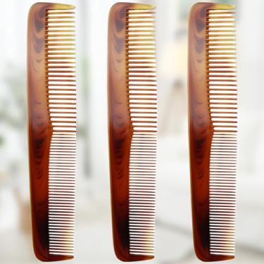 Imagem de Pente de molho âmbar feito à mão, estilo de dentes finos para cuidados superiores, ideal para cabelos finos ou ralos, barba e bigode