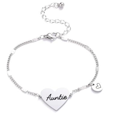 Imagem de Beeshion Pulseira inspiradora para presente de aniversário e dia das mães para mãe, filha, tia, sobrinha, neta, irmã, Medium, Aço inoxidável, Sem Pedra Preciosa