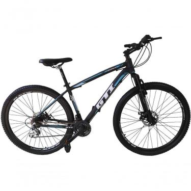 Imagem de Bicicleta Aro 29 Gti Roma Alumínio 21v Freio A Disco Hidráulico Garfo Com Suspensão - Preto-azul Tam.17