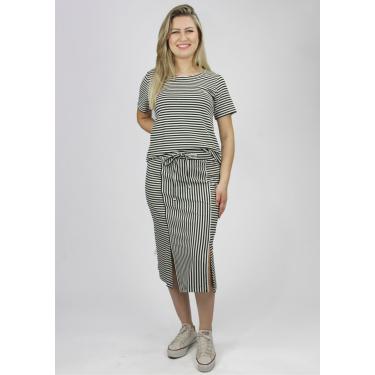 Imagem de Saia Listrada Pau a Pique Preto e Off White