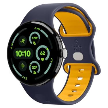 Imagem de Spigen Pulseira Nano Pop de silicone macia à prova d'água projetada para Google Pixel Watch 4/3 de 45 mm - azul marinho