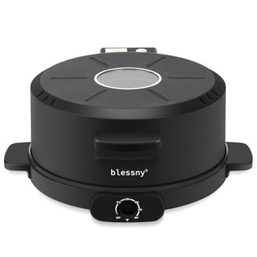 Imagem de Máquina de fazer pão árabe, forno elétrico de 12 polegadas para fazer pita do Oriente Médio para casa, 1800 W com tomada de 110 V dos EUA. EUA e ajuste de temperatura (preto)