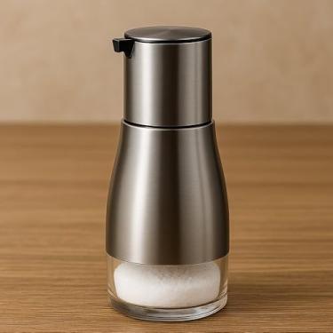Imagem de Porta Temperos de Vidro 320ml com Tampa de Inox, Refil Visível, Dosador de Precisão para Cozinha - Design Moderno