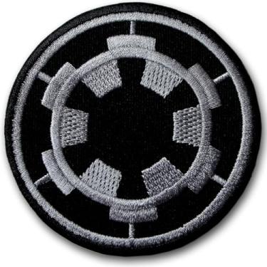 Imagem de Emblema Império Galáctico bordado ferro no logotipo Boba Crest Aemor Bounty Assault Hunter Walker Imperial Rebel Republic Alliance R2D2 Cinza #2