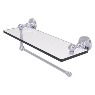 Imagem de Porta-toalha de papel Dottingham DT-1PT/16 da Allied Brass com prateleira de vidro de 40 cm, cromo acetinado