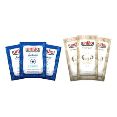 Imagem de Açucar União 100 Saches + Adoçante Sucralose Sache Uniao 100 Saches Kits na Web