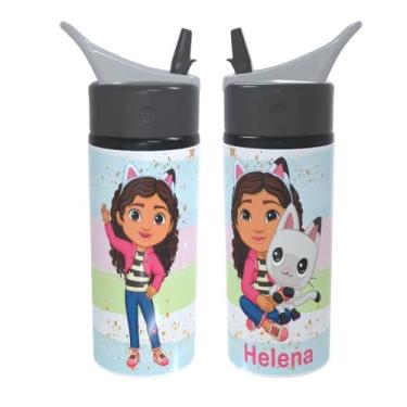 Imagem de Garrafa Squeeze Personalizada com Nome Mundo Mágico da Gabby - Volta á