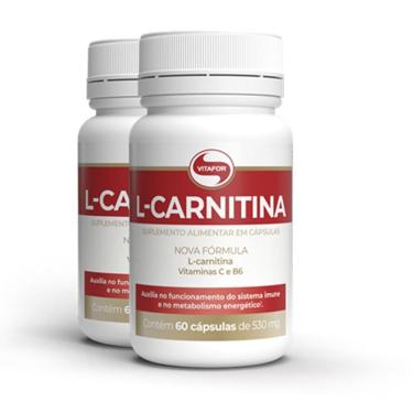 Imagem de Kit 2 L-Carnitina + B6 Vitafor 60 Cápsulas