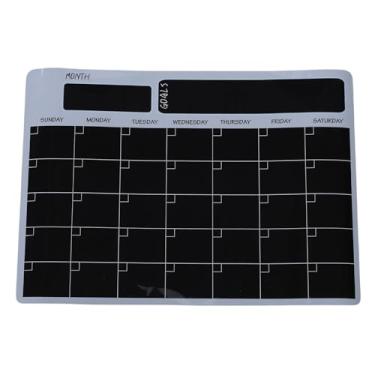 Imagem de Fafeicy Calendário de Geladeira de Apagamento a Seco Magnético, Placa de Planejador Mensal PET de Base Preta Com Marcadores de Giz Líquido Brilhante Neon, para Organização de Geladeira