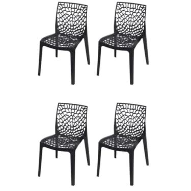 Imagem de Kit 4 Cadeiras Gruvyer – Para Jantar, Restaurante, Bar, Igreja, Área Externa ou Interna