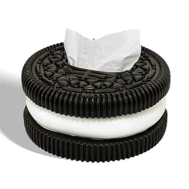 Imagem de Caixa de lenços criativa – Porta-guardanapos divertido e elegante em forma de biscoito para casa e escritório, decoração exclusiva para sala de estar, quarto e mesa de jantar, para amantes de