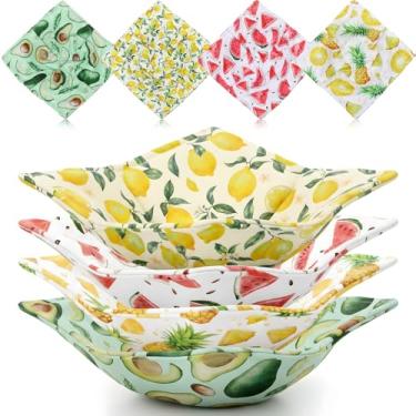 Imagem de CHENGU 4 peças de tigela de microondas de algodão e frutas, suportes aconchegantes para comida quente, tigela de sopa, suporte de panela resistente ao calor, multiuso, acolchoado e seguro para prato