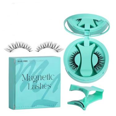 Imagem de Cílios Falsos de Sucção Magnética com Caixa Integrada ZP06 - Cola- Uso Rápido Fácil para Iniciantes Anti-Alérgico Fixação Segura Maquiagem Olhos Longa Duração Armazenamento Prevenção Deformação Extens