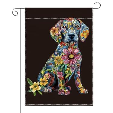 Imagem de Welcome Primavera Verão Golden Retriever Colorido Cachorro Preto Laboratório Jardim Bandeira Pequena Arte de Serapilheira Dupla Face Estilo Vitral Bandeiras de Jardim 30 x 45 cm para Exterior