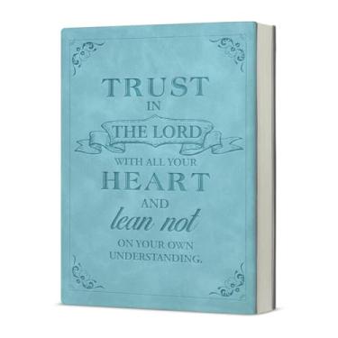 Imagem de KSFFWQIN Caderno Cristão Caderno Religioso Trust in the Lord Caderno de Escrita Versículo da Bíblia Presentes Cristãos para Mulheres Homens