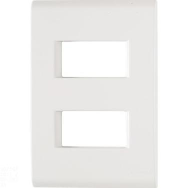 Imagem de Placa 2 Postos Afastados 4x2 Tramontina Liz Branca