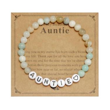 Imagem de HUTIMY Presentes para tias, pulseira de aniversário para mulheres, joias mundos Best Auntie