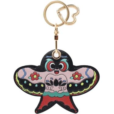 Imagem de Capa MC Fashion de couro PU compatível com AirTag, estojo criativo para rastreador GPS Kite chaveiro (preto)