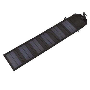 Imagem de Matybobe Carregador solar portátil de 10,5 W, carregador solar dobrável com painel solar USB, energia solar portátil com saída USB